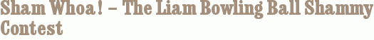 Sham Whoa! – The Liam Bowling Ball Shammy Contest