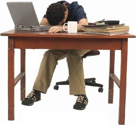 asleep at the desk