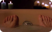 dude's toes in tub