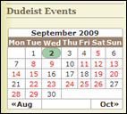 sidebar calendar