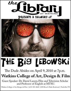 david lavery speech at lebowski event poster